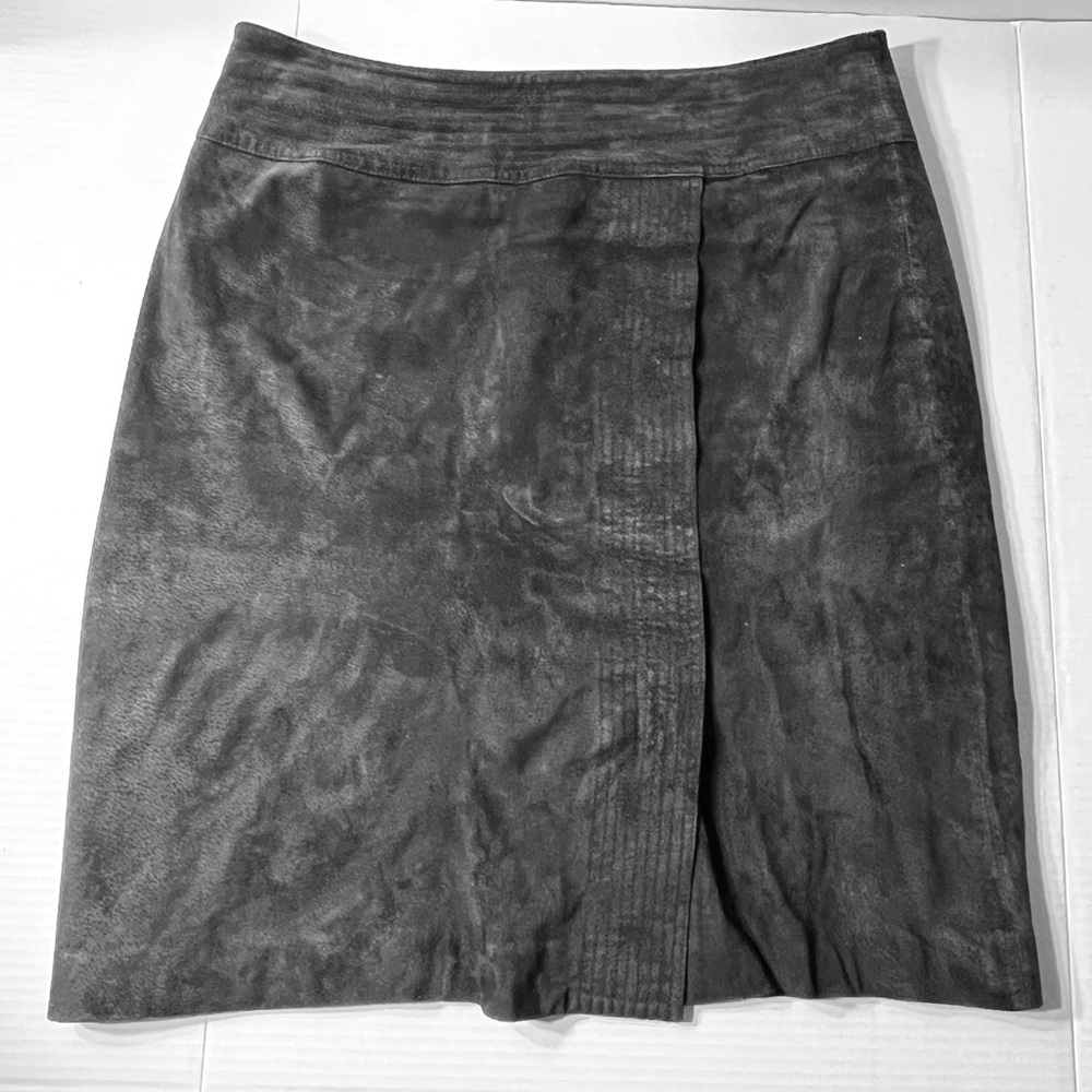 Newport News Suede Skirt Women’s 12 Black 34x22 Luxury Mod‎ Corporate Vintage